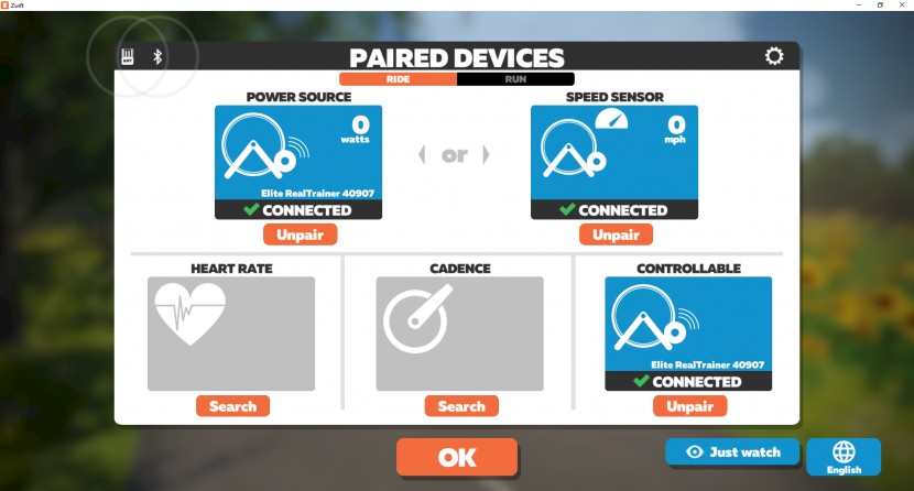 elite suito - no problem initially connecting over ant+ or bluetooth, but there...