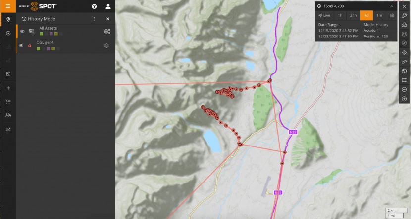 spot gen4 - screenshot of spot&#039;s web-accessed, sharable tracking map page. this...