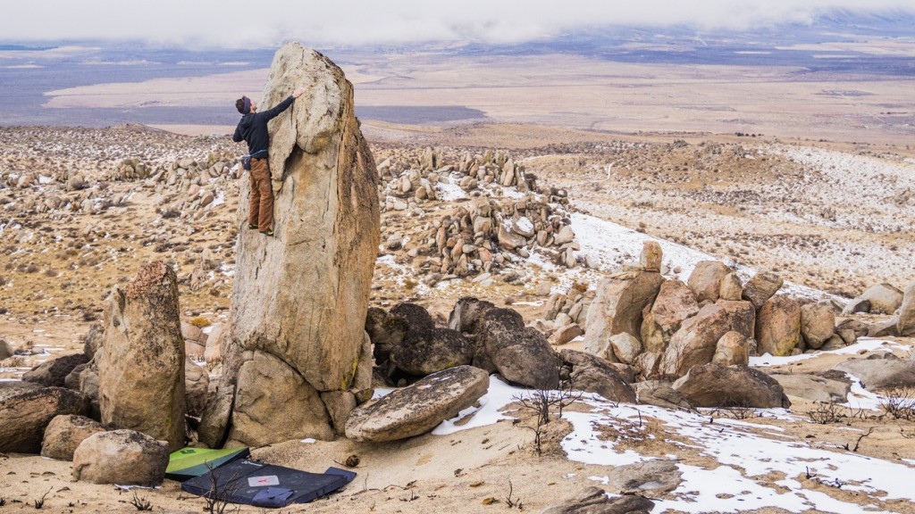 bouldering crash pad - our tester is happy to have the magnum under his feet while questing...