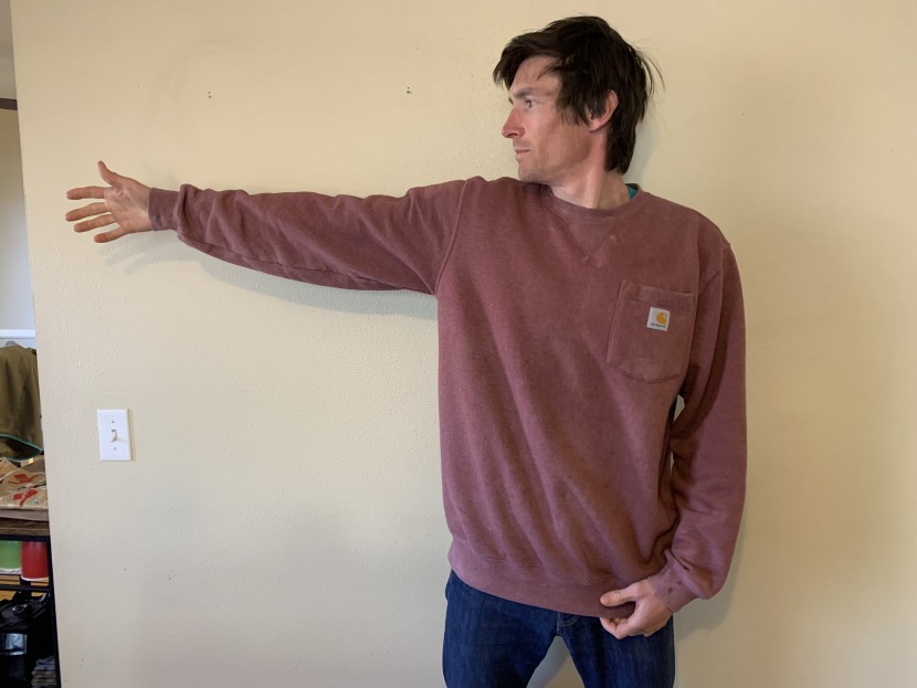 sweater mens - the carhartt crew neck runs about a full size larger than average.