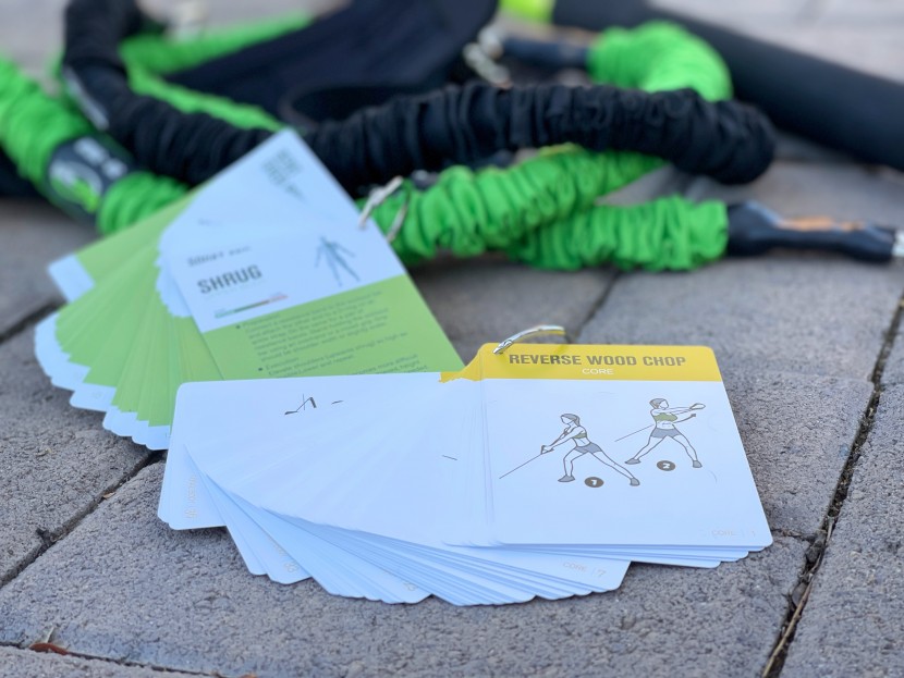 portable home gym - the gymwell system includes two full decks of cards with useful...