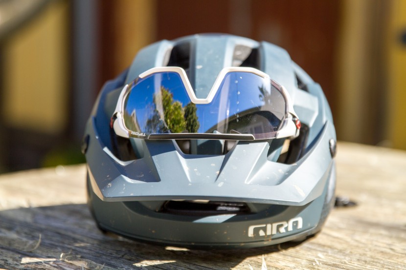 rubber pads on the interior of the shell allow you to stow glasses...