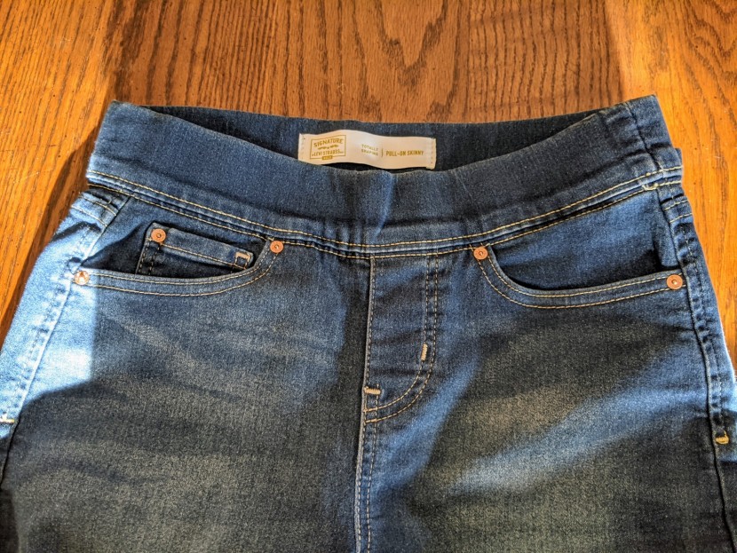 jeans womens - the mock-waistband of the levi&#039;s is comfortable, but we missed...