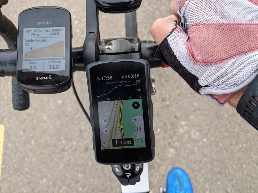 garmin edge 530 - the edge 530&#039;s (left) climbpro app is pretty bloody useful on...