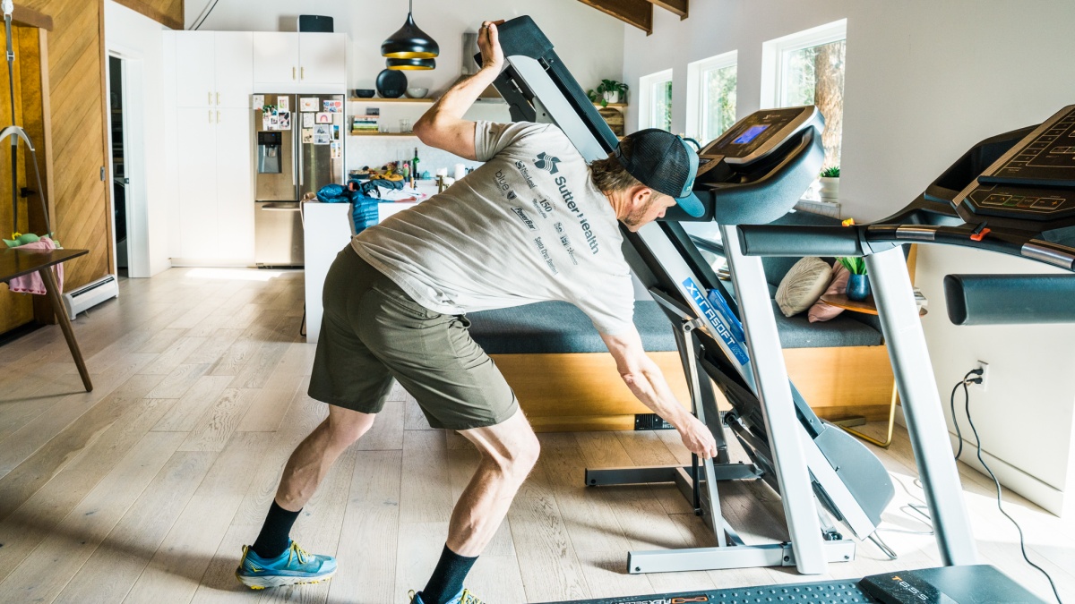 XTerra Fitness TRX3500 Review (While the tread deck folds for storage and has a soft-drop system, it does require you to reach down to unlock it.)