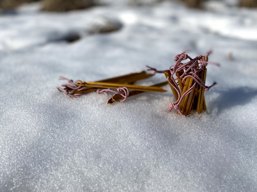 lightweight stakes are one way that this tent tries to limit the...