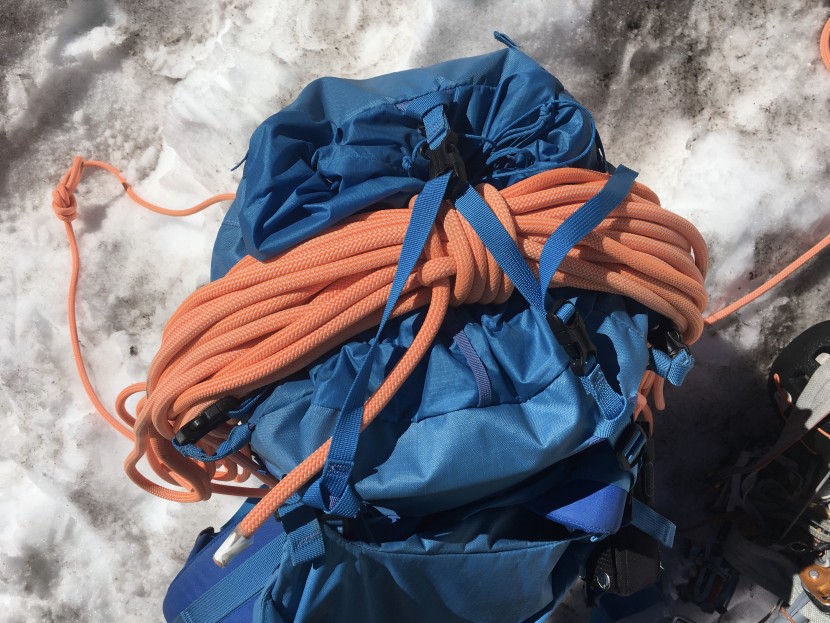 patagonia ascensionist 55 - we ultimately removed this rope carry strap, it was confusing.