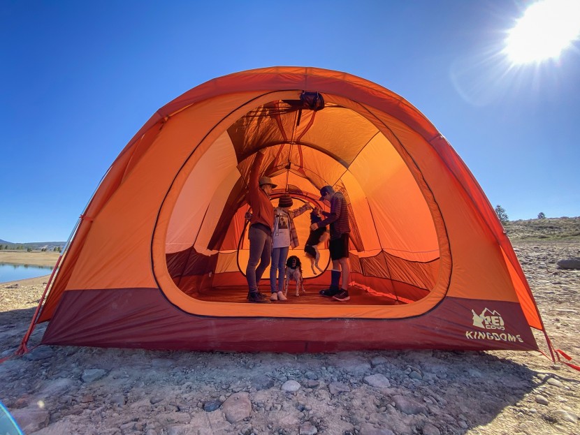 camping tent - the headroom and pockets on the kingdom 6 are impressive.