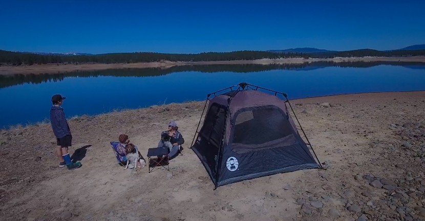 camping tent - a top-down view of the small but fast coleman cabin.