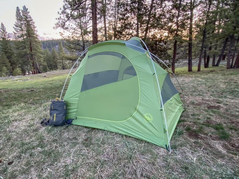 big agnes tensleep station 6 - the view without the super-cool rainfly reveals the odd shape of the...