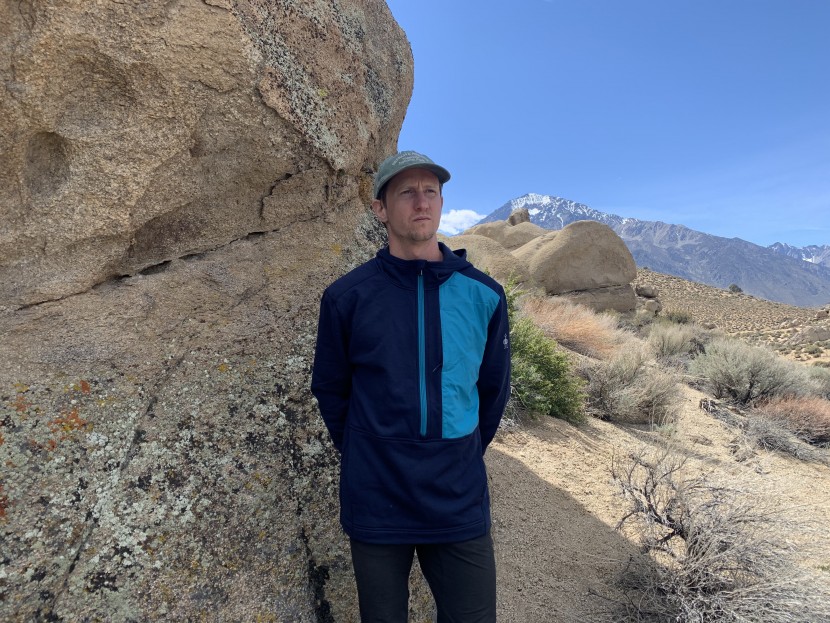 smartwool merino sport fleece hybrid pullover - all though it's only on one side, the left breast panel is...