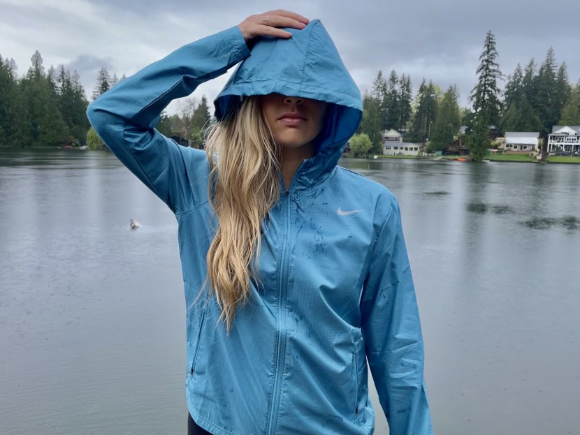 nike essential jacket for women - while protective, the hood is too big for our liking and lacks...