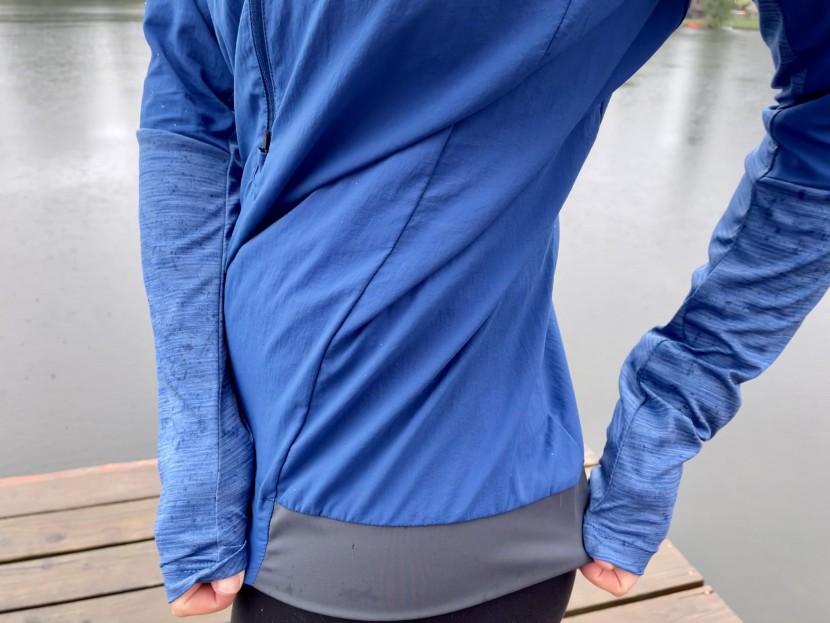 the wide elastic waistband of the airshed pro helps prevent it from...