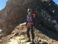 Getting ready to explore up high with the Alpinisto pack.