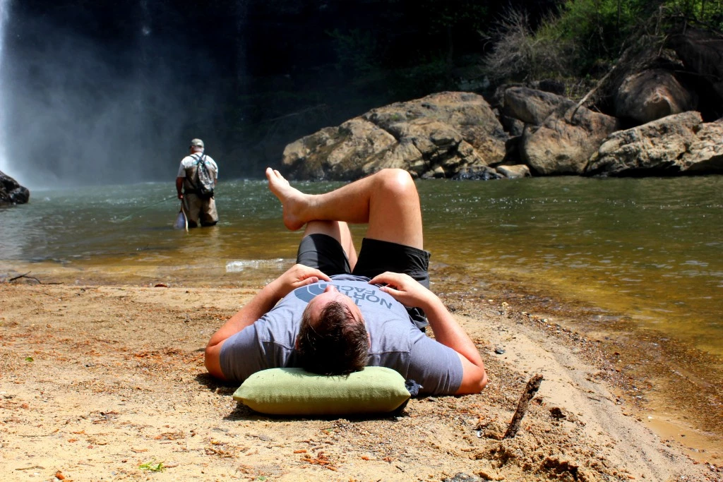 camping pillow - the nemo fillo&#039;s layers of air, foam, and soft fabrics allow it to...