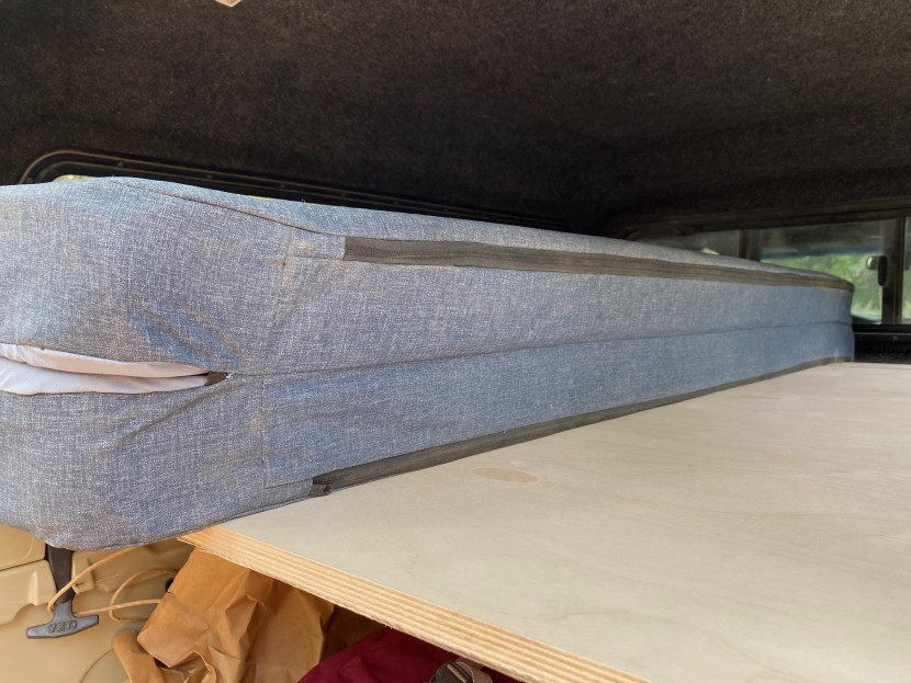 hest dually - folded in half, the sleeping surface is protected and you have more...