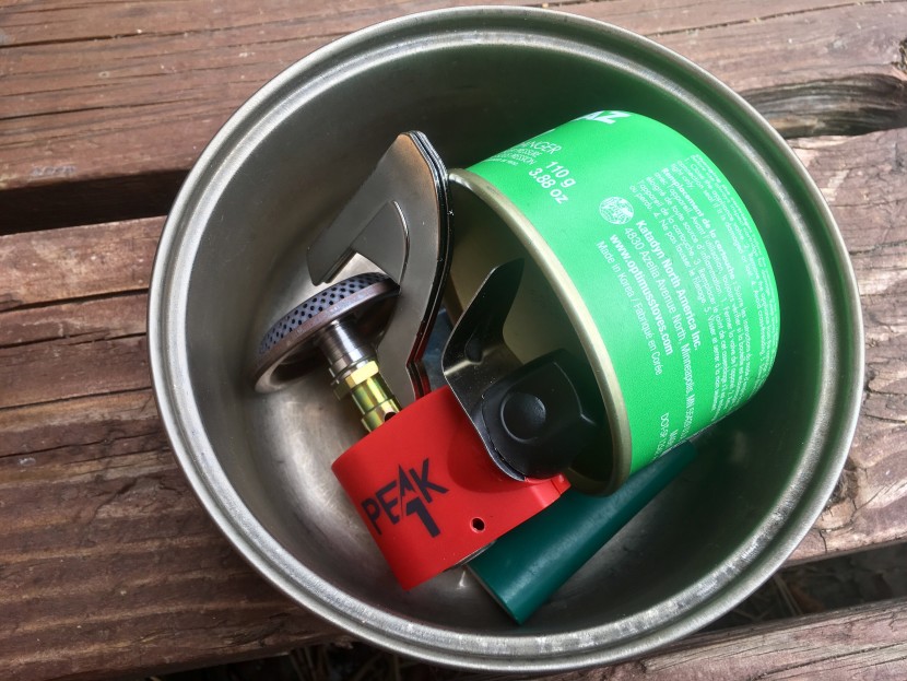 coleman peak 1 - the peak 1's bulky shape took up a lot of space in our 1-liter pot.