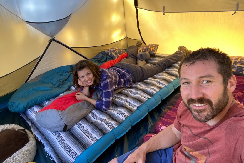 enjoying a rest in the basecamp 6.