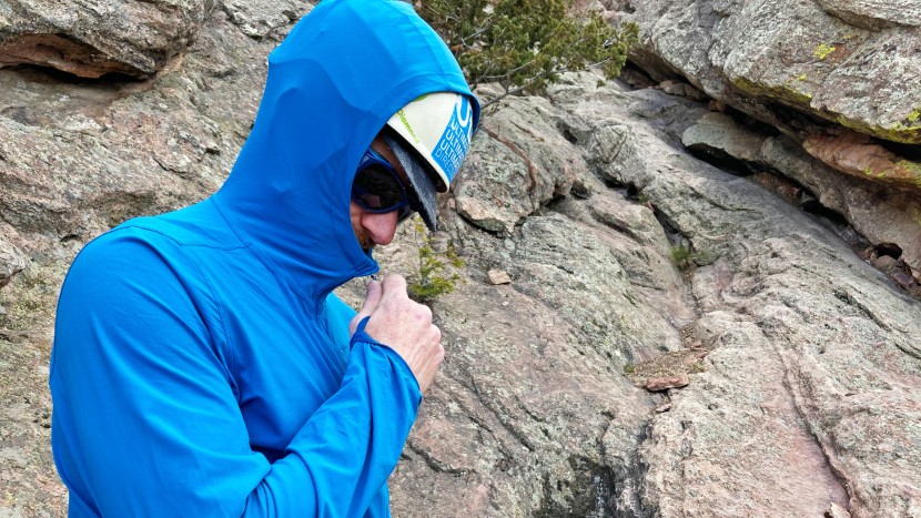 sun shirt - the astroman's hood is helmet compatible, with a half zip that zips...