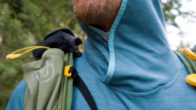 patagonia sunshade technical hoody - the hood is kept in place by a simple button located high up on the...