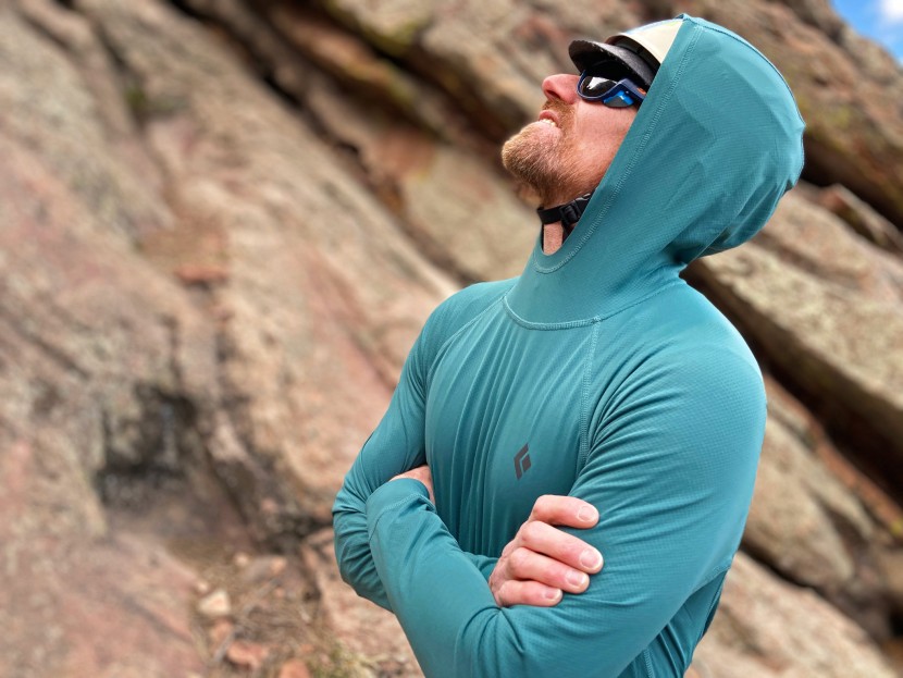 sun shirt - the stretchy hoody on the alpenglow is comfortable and well-designed.