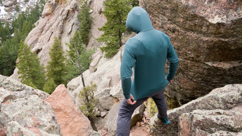 sun shirt - the black diamond alpenglow is a comfortable and very stretchy option.