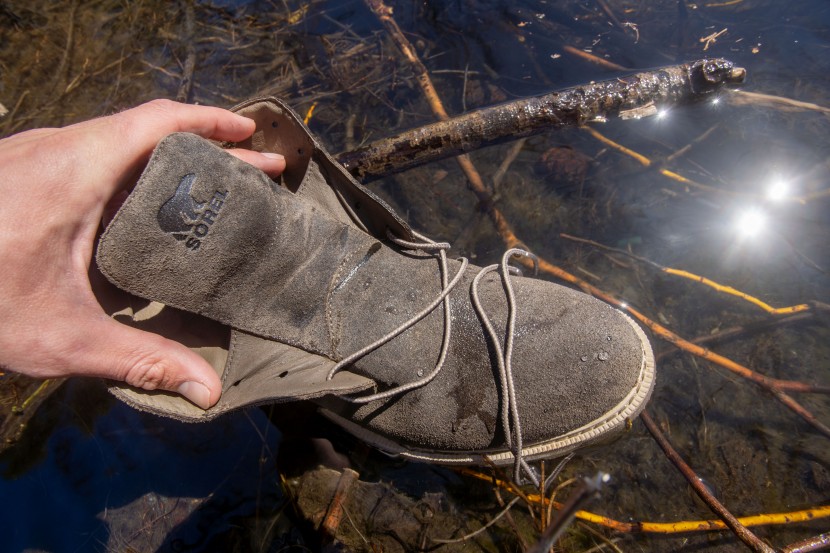 sorel madson ii chukka - taking a closer look at the leaky gussets (those leather folds...