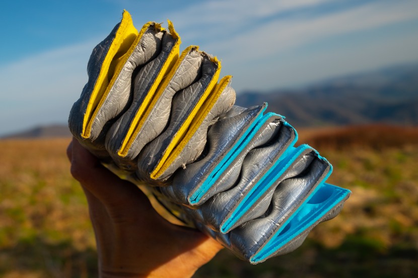 therm-a-rest z seat - left: 4-year old z seat, right: 1-week old z seat the egg-carton...