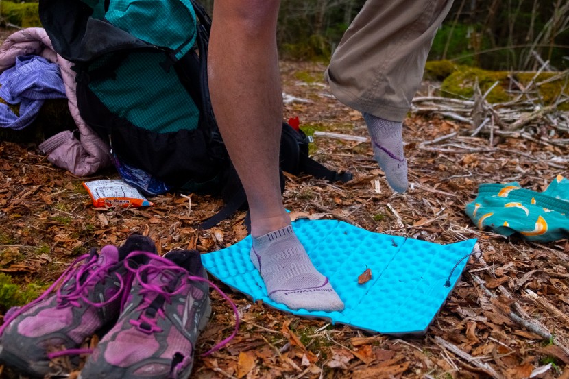 therm-a-rest z seat - backpacking wardrobe changes can be a balancing act and a challenge...