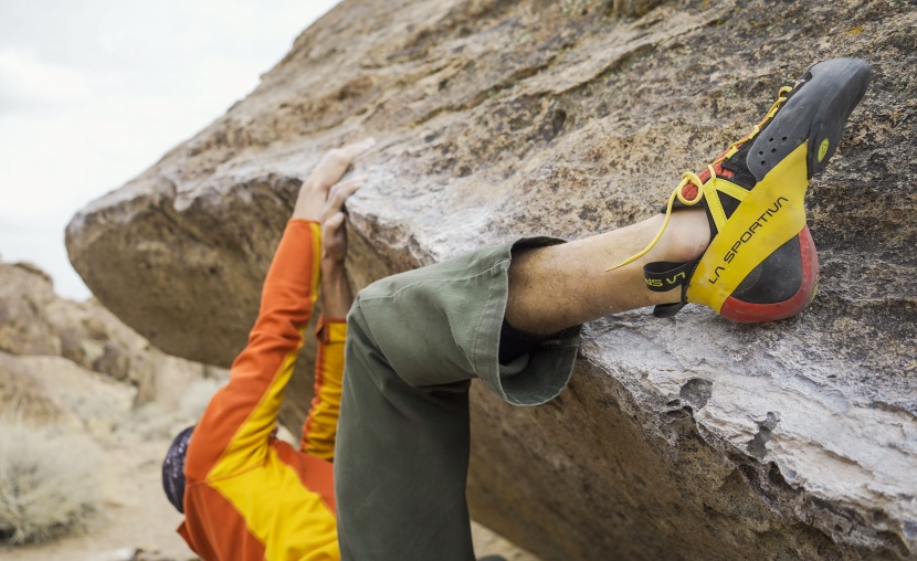 climbing shoes - heel hooks, toe hooks, and other creative footwork are much more...