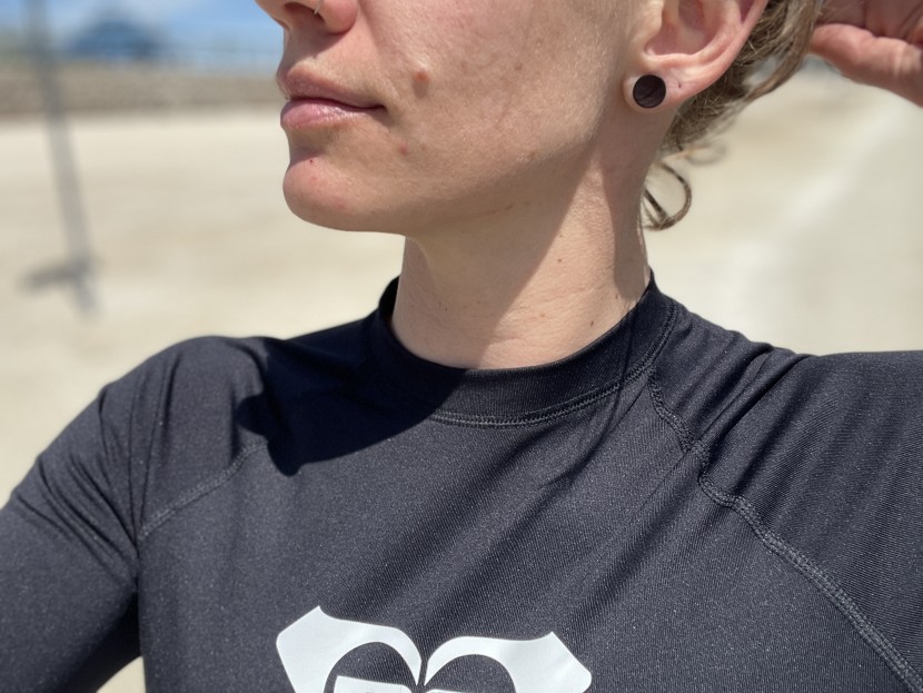 roxy whole hearted long-sleeve - this roxy rashguard is snug fitting and fairly smooth, helping it to...