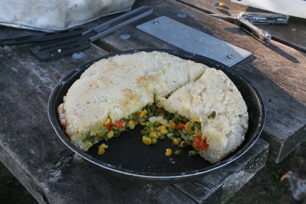 backpacking stove - can you believe we made this delicious pot-pie with a backpacking...
