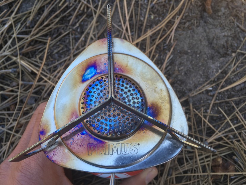primus essential trail - we think the additional metal around the burner head acts as a heat...