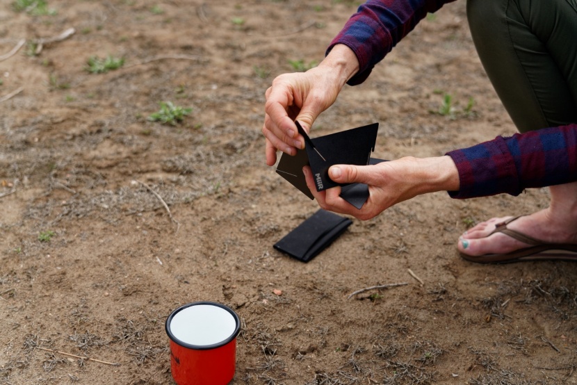 miir pourigami - the pourigami features three interlocking stainless steel panels...