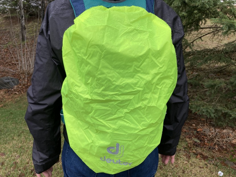 deuter compact exp 12 - the integrated rain cover works well to repel rain.