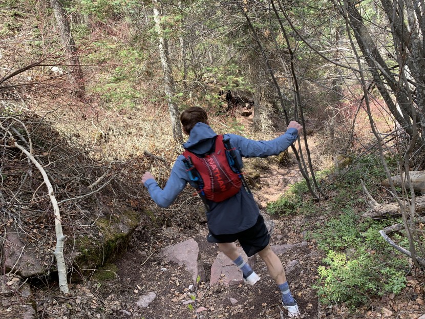 nathan vaporair 2.0 - we loved the pole carry system as the pack is narrow enough to keep...