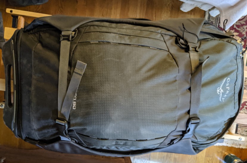 osprey sojourn 80l - to keep the bag compact, you can cinch down the two large...