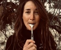 Author, Trish Matheny, performing step #1 of the cleaning process...