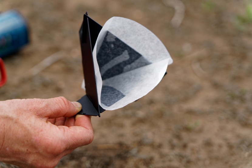 camping coffee - prior to brewing with a paper filter, make sure to wet your filter...