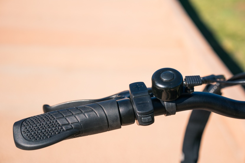 rattan folding electric bike - the small control unit by the left grip has 5 buttons and is easy to...