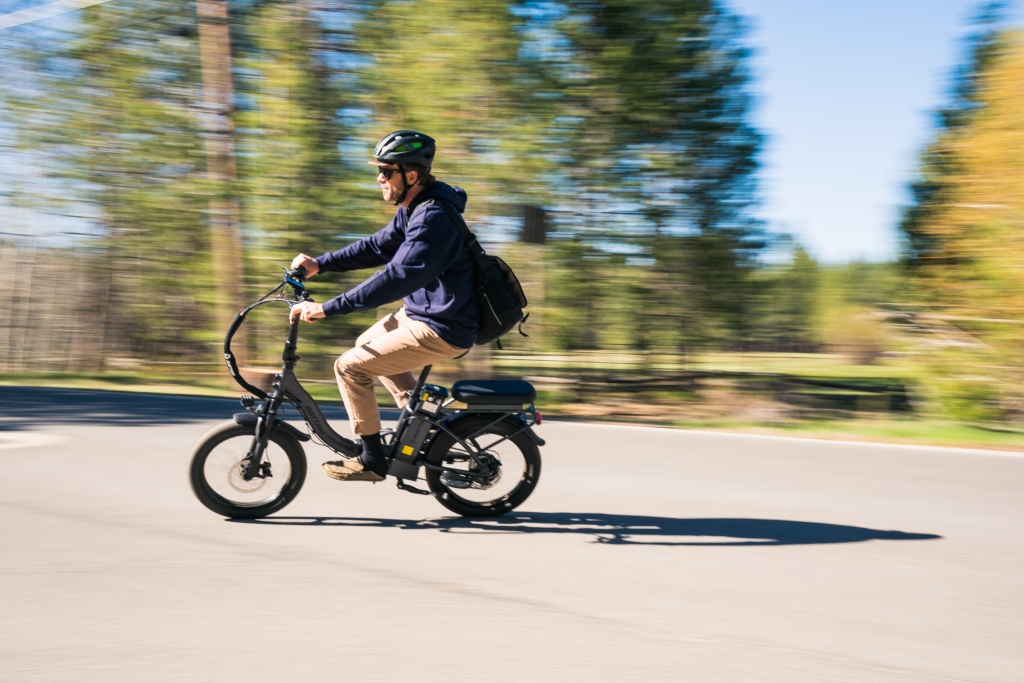 rattan folding electric bike - the 500w motor feels powerful and this bike is quick to accelerate...