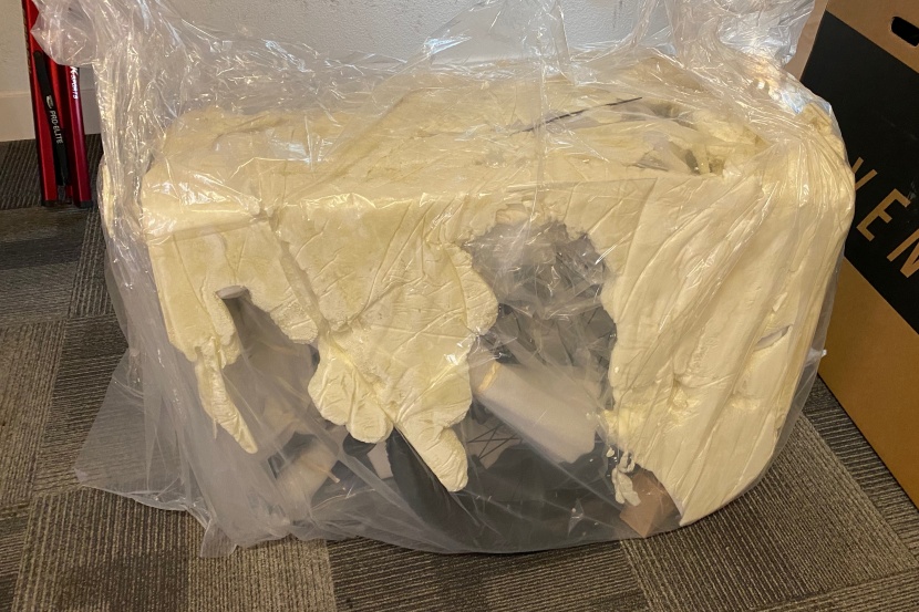 rattan folding electric bike - the rattan folding is wrapped in two large bags with spray foam in...