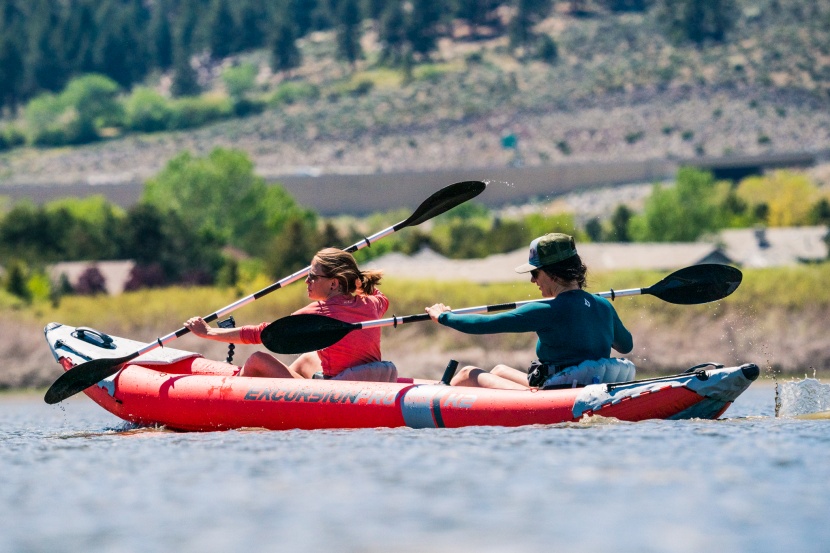 inflatable kayak - the intex excursion pro k2 has a surprising surplus of space, making...