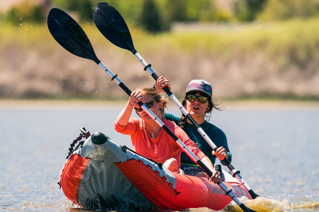 Intex Excursion Pro Inflatable Fishing Kayak Set with Aluminum