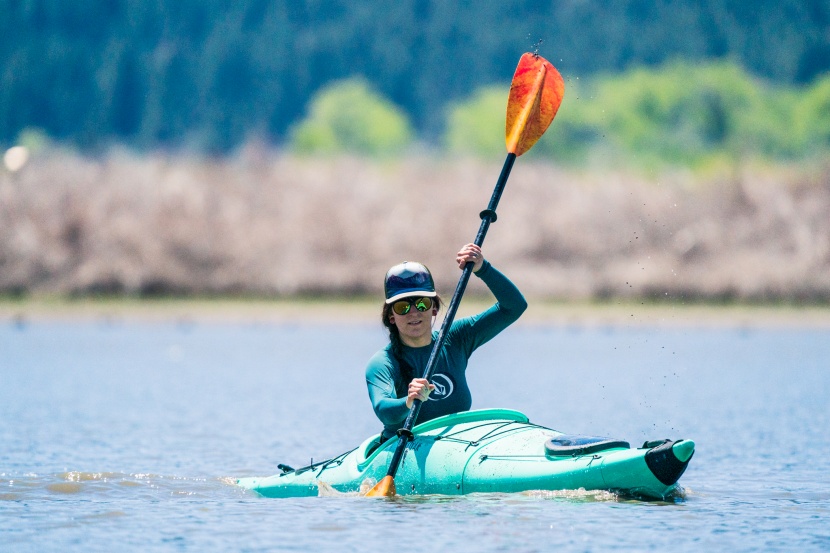 inflatable kayak - the pakayak bluefin 142 has a hard shell and a pointed prow to slice...