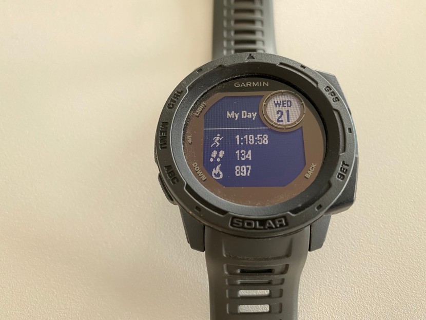 garmin instinct solar - daily fitness tracking is one of the many features on this watch.
