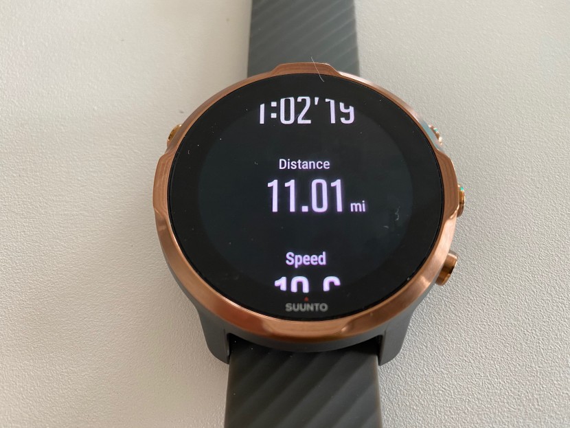 suunto 7 - the distance logged after our 10.8-mile ride. a little off.