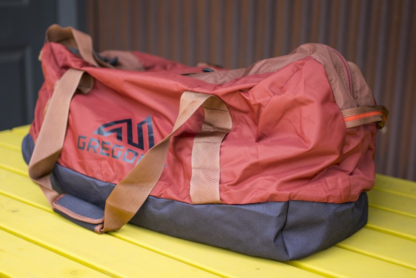 gregory supply duffel - though awkward to pack, and not made to carry heavy loads for long...