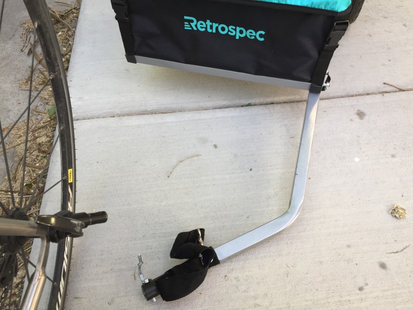 when unhitched the rover's bike mount is unobtrusive and light...