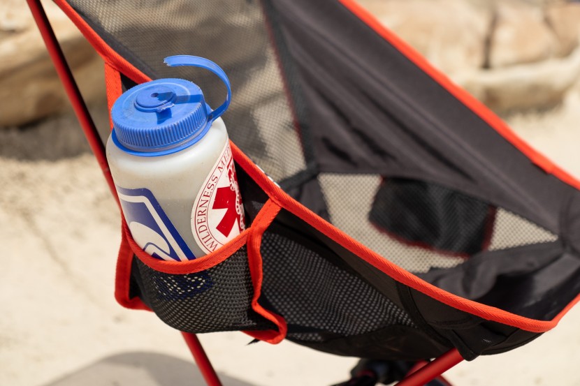 moon lence camp chair - not many backpacking chairs include handy features like this pocket.